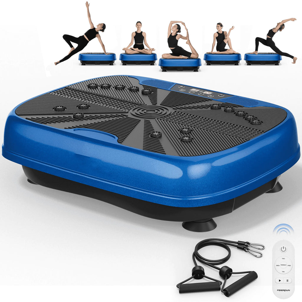 Vibration Exercise Machine, Power Waver Vibration Plate Platform for Lymphatic Drainage Whole Body，With 2 Resistance Bands, 120 Levels