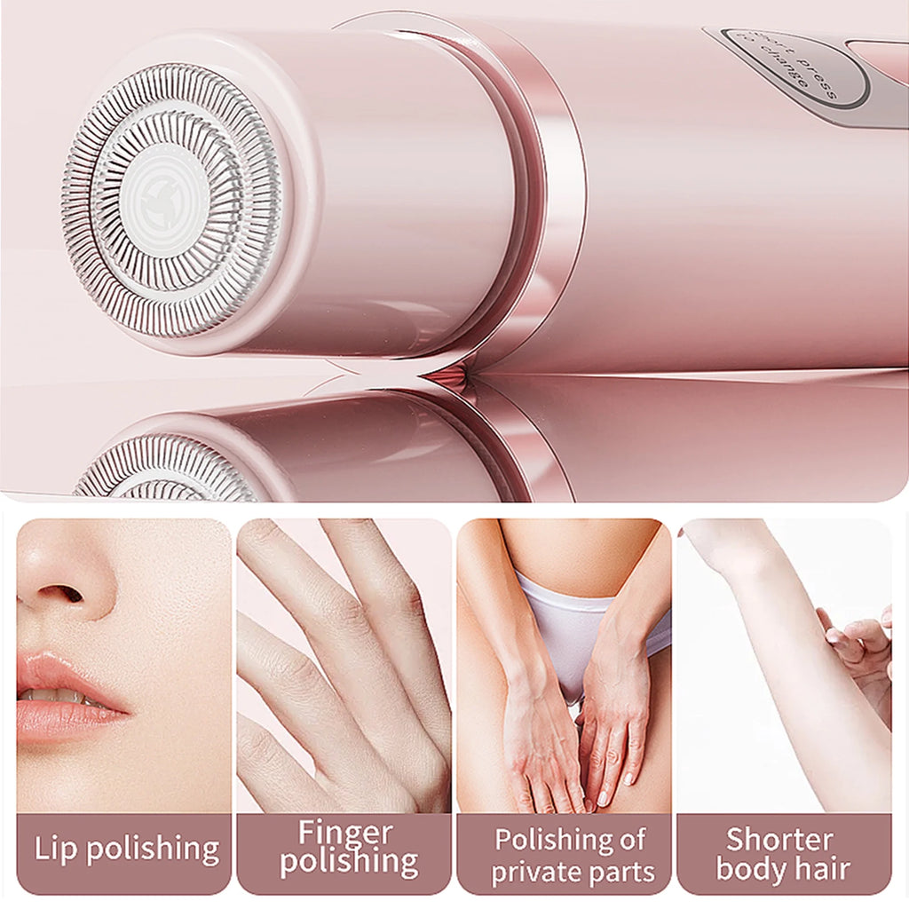 2 in 1 Bikini Trimmer for Women - Body / Facial Hair Removal for Women, Rechargeable Dual Head Electric Razor Shaver for Bikini Underarm Leg Arm Body Face, IPX7 Waterproof Wet & Dry Use