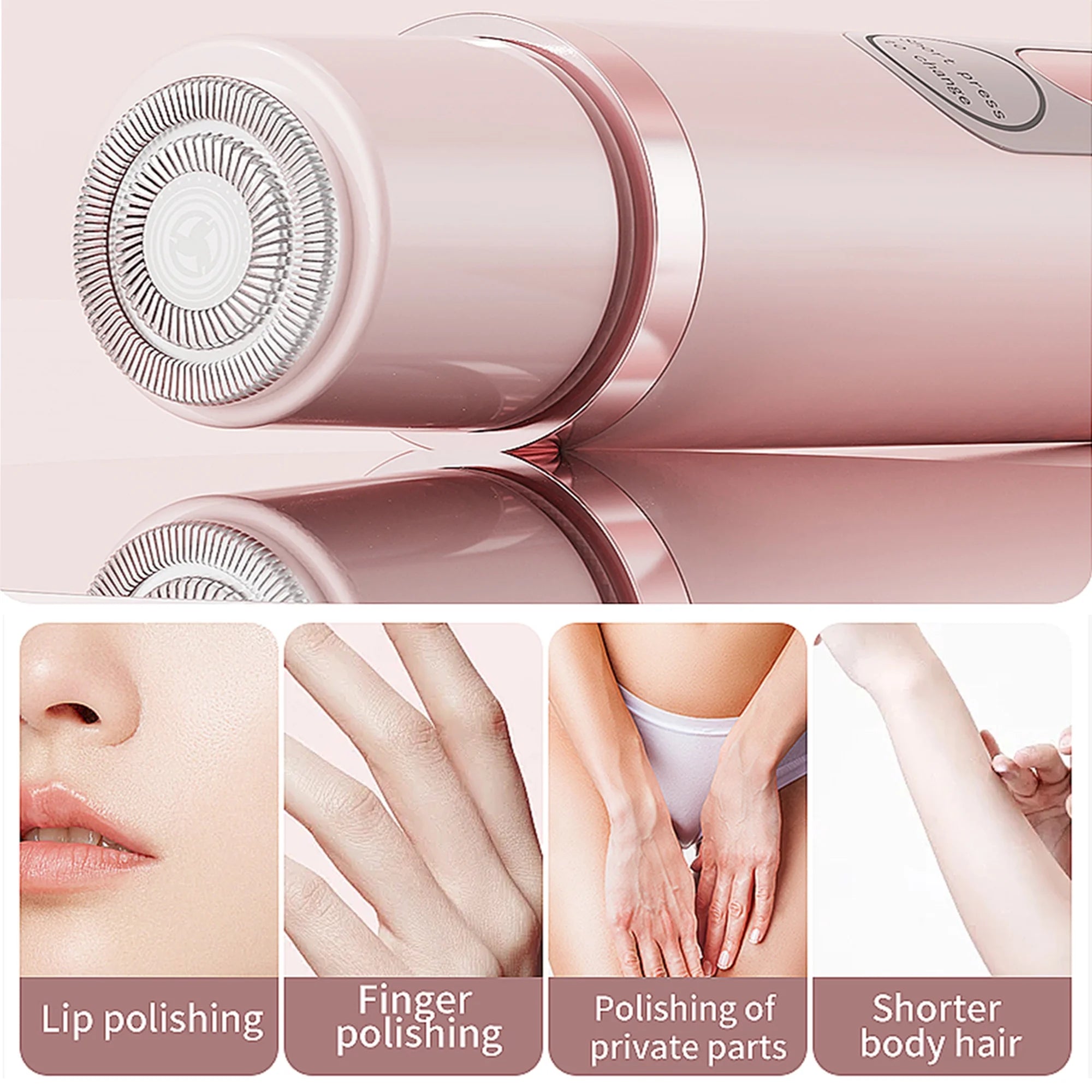 2 in 1 Bikini Trimmer for Women - Body / Facial Hair Removal for Women, Rechargeable Dual Head Electric Razor Shaver for Bikini Underarm Leg Arm Body Face, IPX7 Waterproof Wet & Dry Use