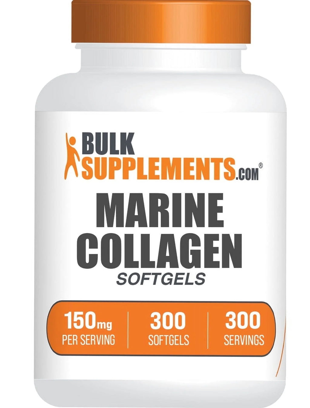 Bulksupplements Collagen Softgels - Marine Collagen Supplement, Gluten Free - 1 Softgel per Serving (150Mg), 120 Count