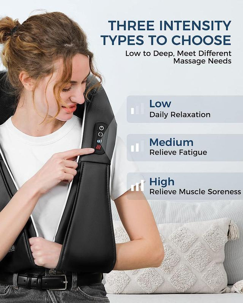 Alljoy Shiatsu Back and Neck Massager with Heat, Adjustable for Men, Women, Mom, Dad, Gift for Valentine'S Day, Comfortable Neck Massage