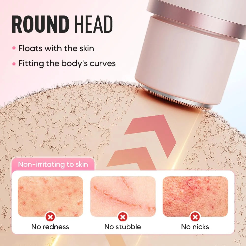 2 in 1 Bikini Trimmer for Women - Body / Facial Hair Removal for Women, Rechargeable Dual Head Electric Razor Shaver for Bikini Underarm Leg Arm Body Face, IPX7 Waterproof Wet & Dry Use