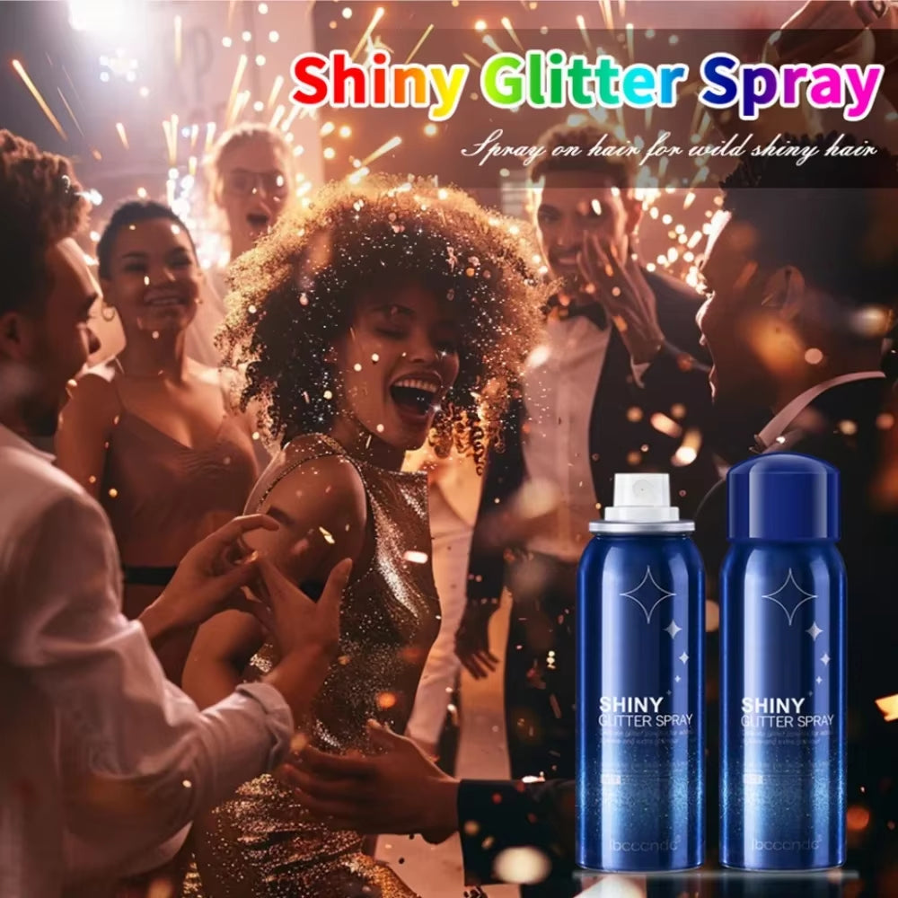 Shiny Glitter Spray for Hair Face Body High Gloss Glitter Powder Fine Mist Feeling Long-Lasting Party Club Glitter Spray