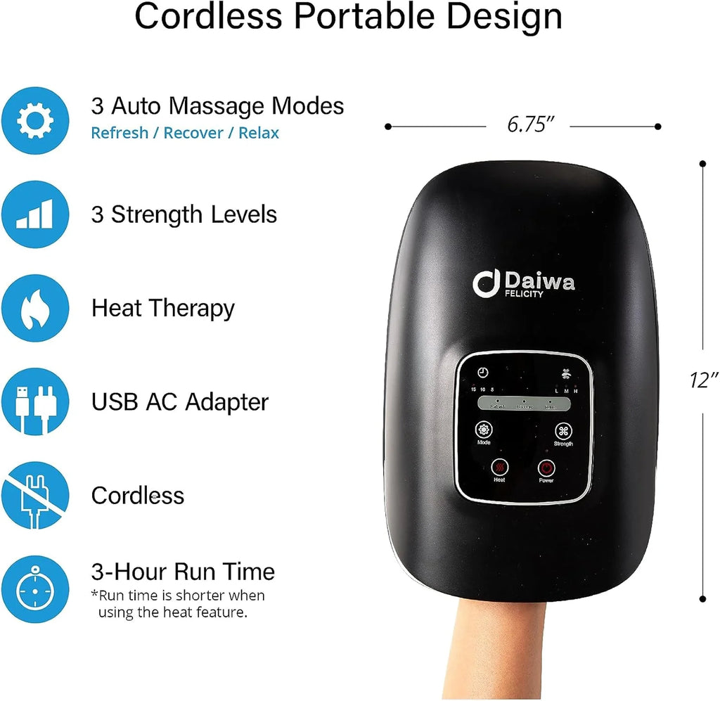 ACU PALM Cordless Hand Massager with Heat and Compression - FSA HSA Eligible Wrist and Hand Massager for Arthritis and Carpal Tunnel