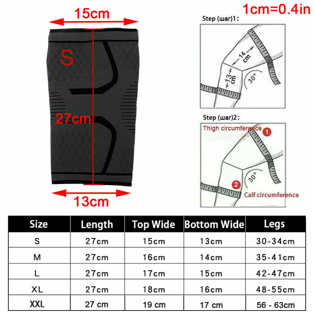 Knee Brace Compression Sleeve Support for Sport Gym Joint Pain Arthritis Relief