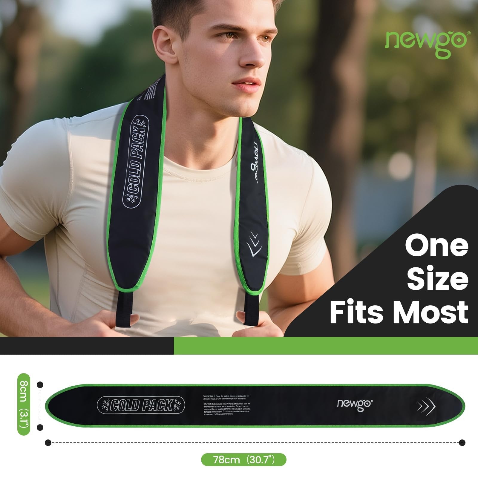 Neck Ice Pack Cooling Neck Wrap - Long-Lasting Cold Therapy Scarf for Hot Wea...