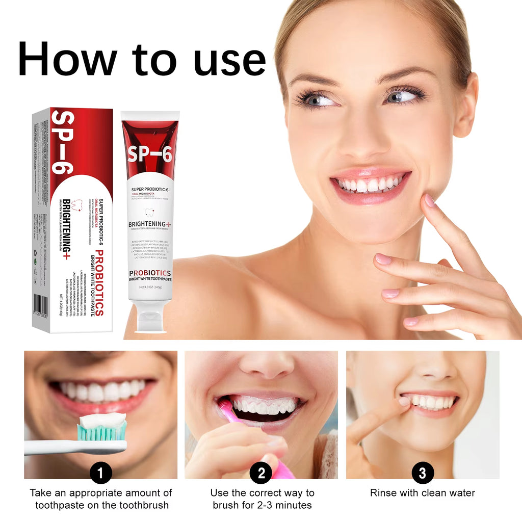 140G SP-6 Probiotic Toothpaste Whitening Tooth Remove Plaque Prevent Dental Caries Oral Hygiene Clean Fresh Breath Gum Oral Care