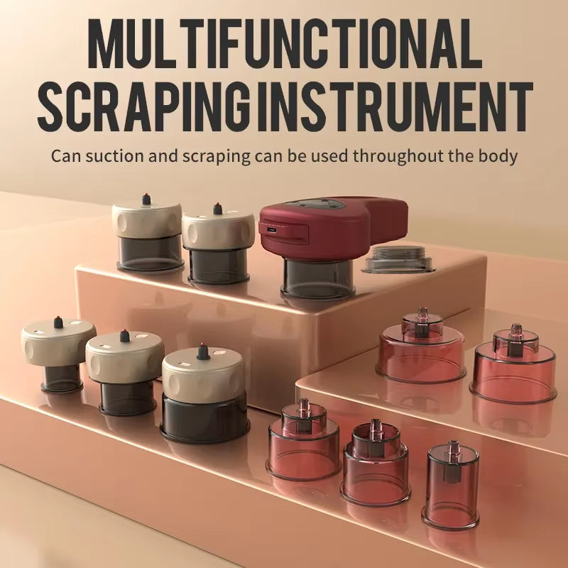 Multi Function 12 Gear Electric Strong Suction Heating Cupping Therapy Massager Gua Sha Massage Tool