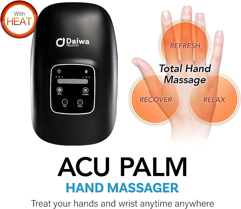 ACU PALM Cordless Hand Massager with Heat and Compression - FSA HSA Eligible Wrist and Hand Massager for Arthritis and Carpal Tunnel