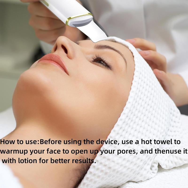 Rechargeable Ultrasonic Skin Scrubber, USB Rechargeable Facial Cleaner with High-Frequency Vibration Massage, Facial Skin Care Tool for Women, Christmas Gift, Stocking Fillers, New Year Gifts, Winter Gift