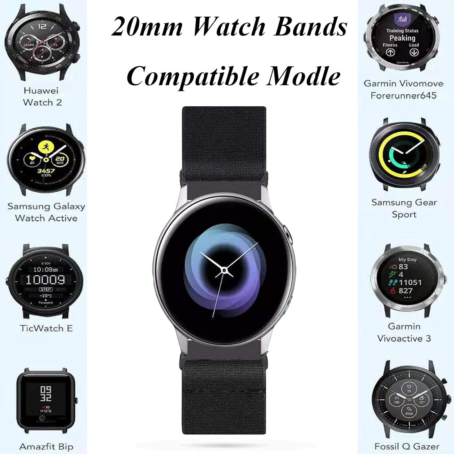 Shuyyo 20Mm Soft Nylon Replacement Band Compatible with Samsung Galaxy Watch Active 2 44Mm 40Mm/Galaxy Watch 5 Pro 45Mm/Galaxy Watch 5/Galaxy Watch 42Mm/Galaxy Watch 4 Classic 42Mm 46Mm/Gear Sport