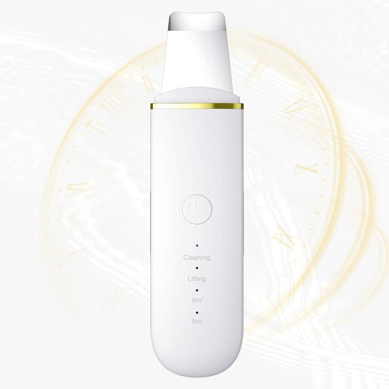 Rechargeable Ultrasonic Skin Scrubber, USB Rechargeable Facial Cleaner with High-Frequency Vibration Massage, Facial Skin Care Tool for Women, Christmas Gift, Stocking Fillers, New Year Gifts, Winter Gift