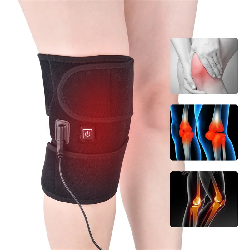 New Electric Heating Knee Pads Relieve Pain Relief Support Brace Therapy Joint Injury Recovery Rehabilitation for Arthritis Leg