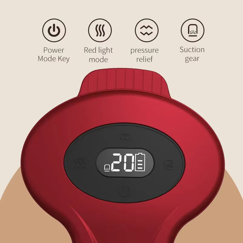 Multi Function 12 Gear Electric Strong Suction Heating Cupping Therapy Massager Gua Sha Massage Tool