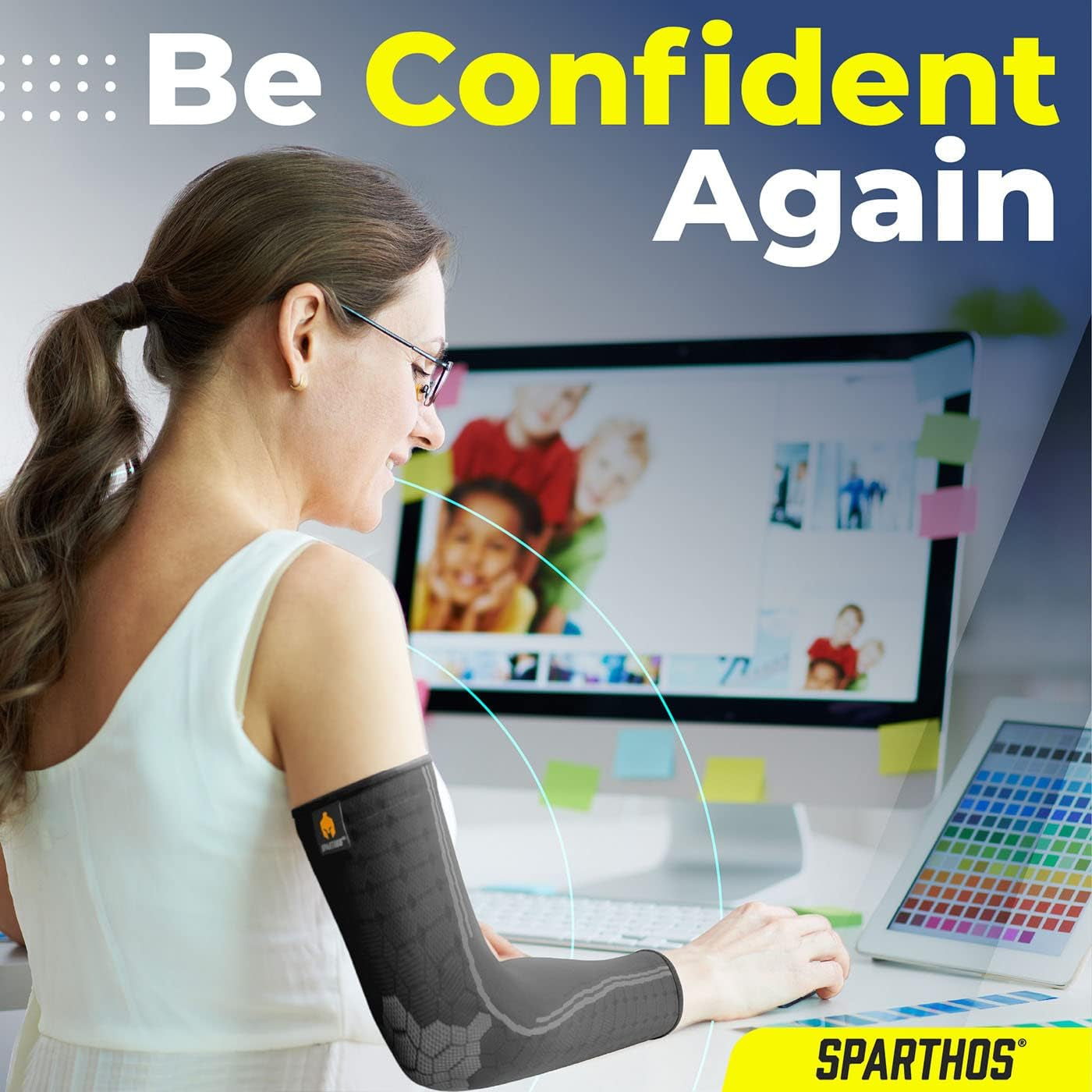 Arm Compression Sleeves - Aid in Recovery and Support Active Lifestyle - Innovative Breathable Elastic Blend