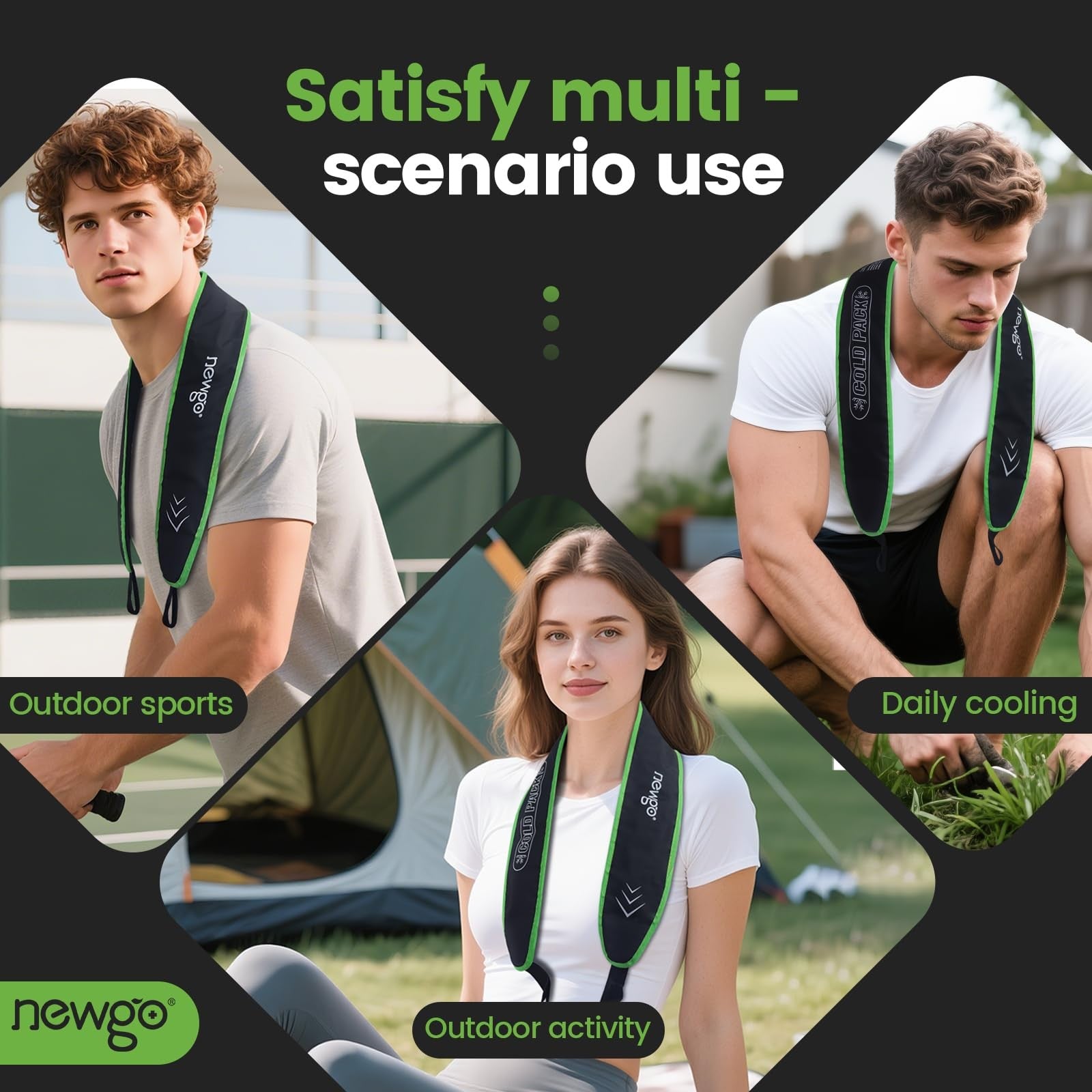 Neck Ice Pack Cooling Neck Wrap - Long-Lasting Cold Therapy Scarf for Hot Wea...